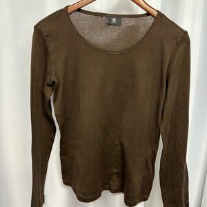 Bogner Chocolate brown Long Sleeve Women's Top size 12